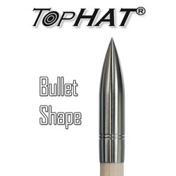 Tophat Wooden Arrow Points - Steel Bullet